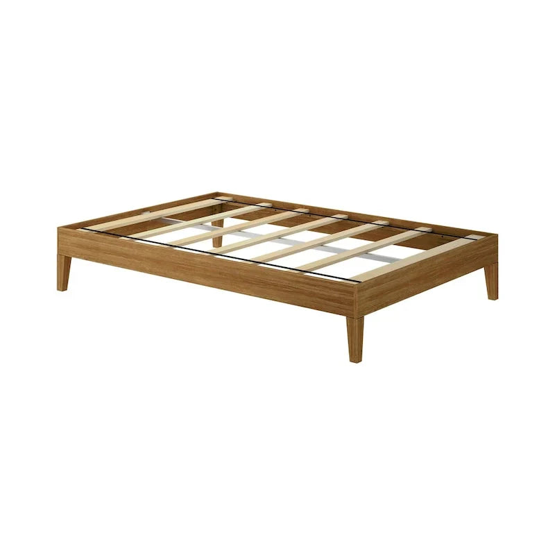Full-Size Platform Bed with Plank and Beam Design - image 20