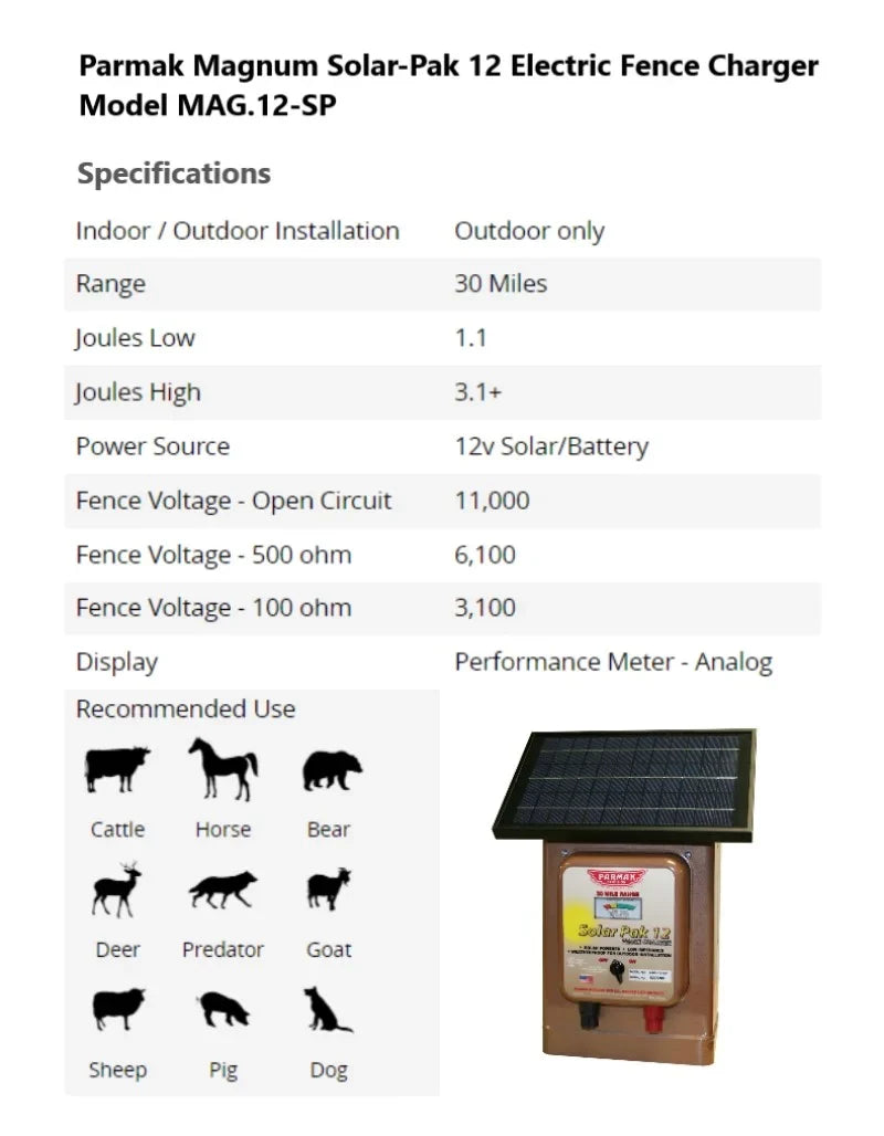 Parmak Precision MAG12SP 12 Volt Magnum Solar Fencer - image 3