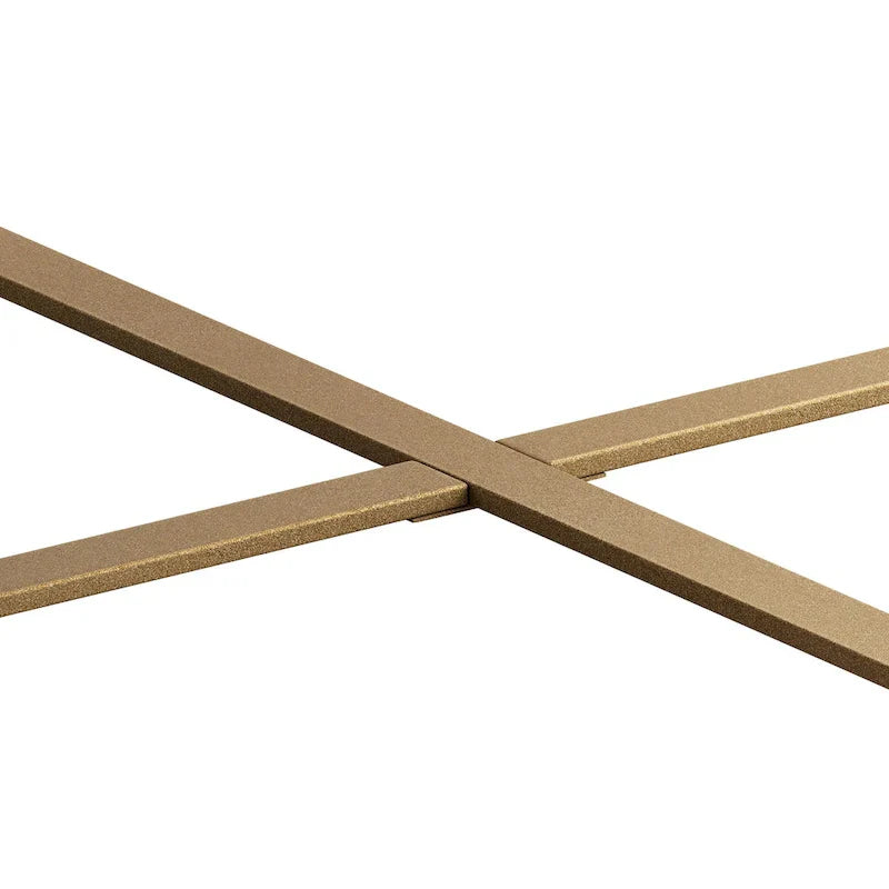 33.86" Modern Retro Round Coffee Table with Cross-Leg Base and Wooden Splicing Design - image 14