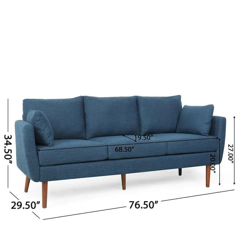 Contemporary 76.5-Inch 3-Seater Sofa with Birchwood Legs and Cushions - image 5