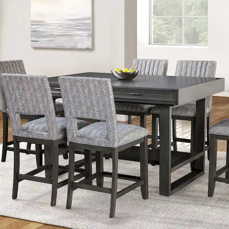Isolde Black 60-Inch Solid Wood Counter Height Dining Table with Drawers by Furniture of America - image 1