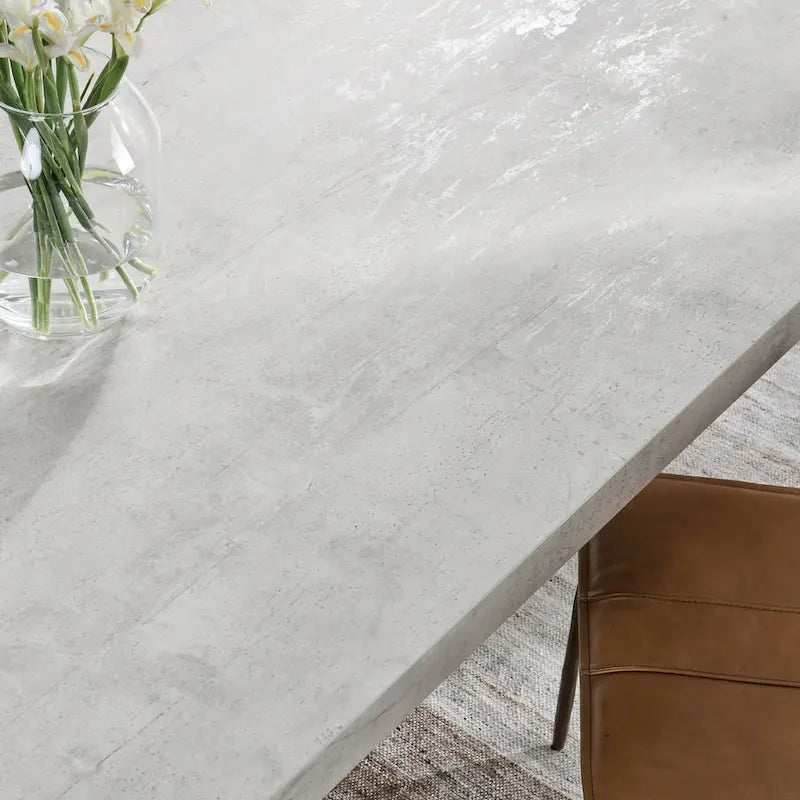 Modern Dining Table with Concrete Top and X Shape Base - image 7