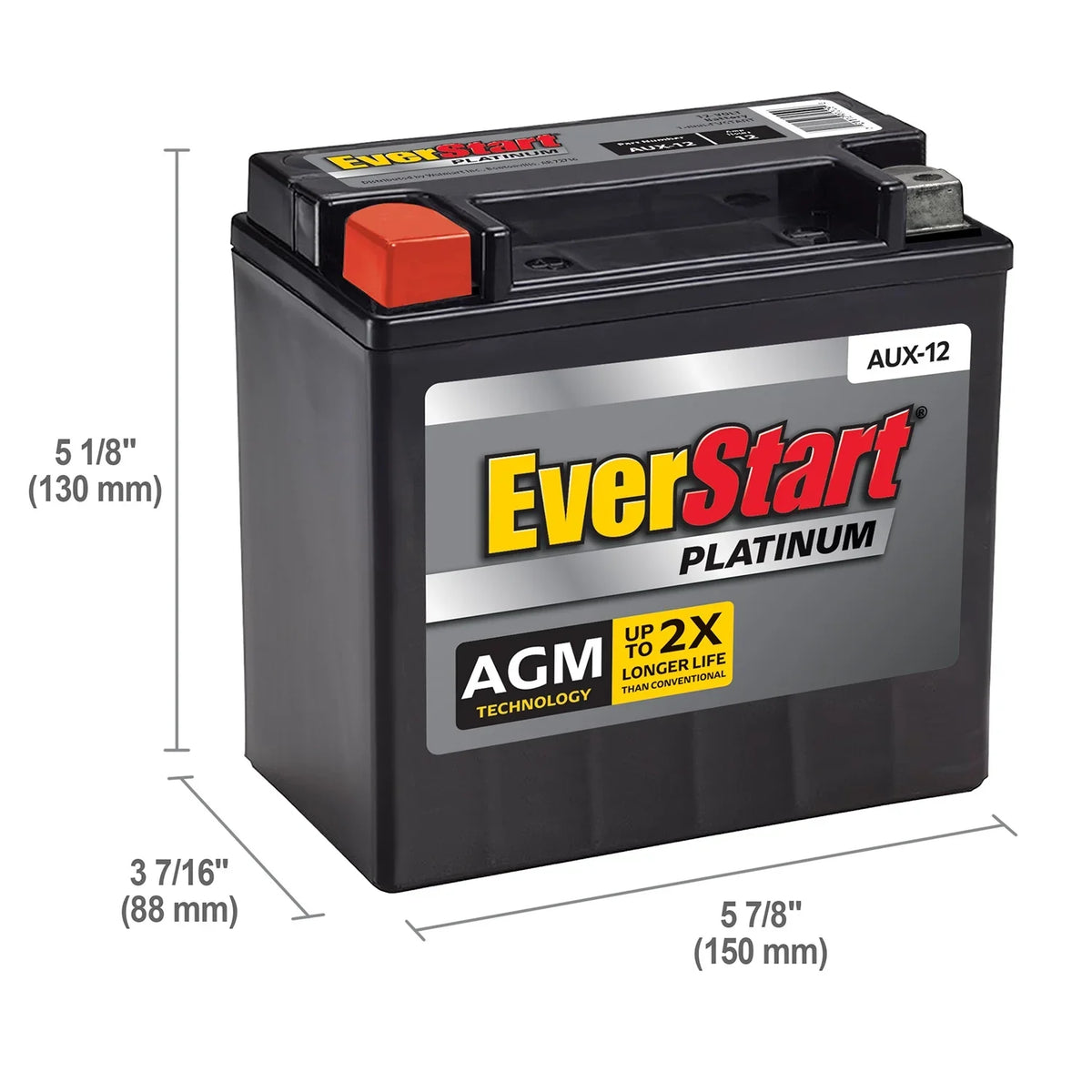 EverStart Platinum BOXED AGM Battery, Group Size AUX 12 Volt, 180 CCA - image 4