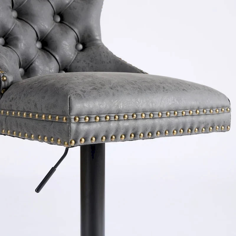 Contemporary Adjustable Thick Upholstered Swivel Counter Bar Stools - image 23