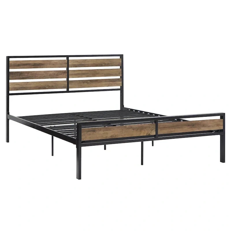 Aabira Low Profile Metal Platform Bed with Wooden Finish Panels by iNSPIRE Q Classic - image 19