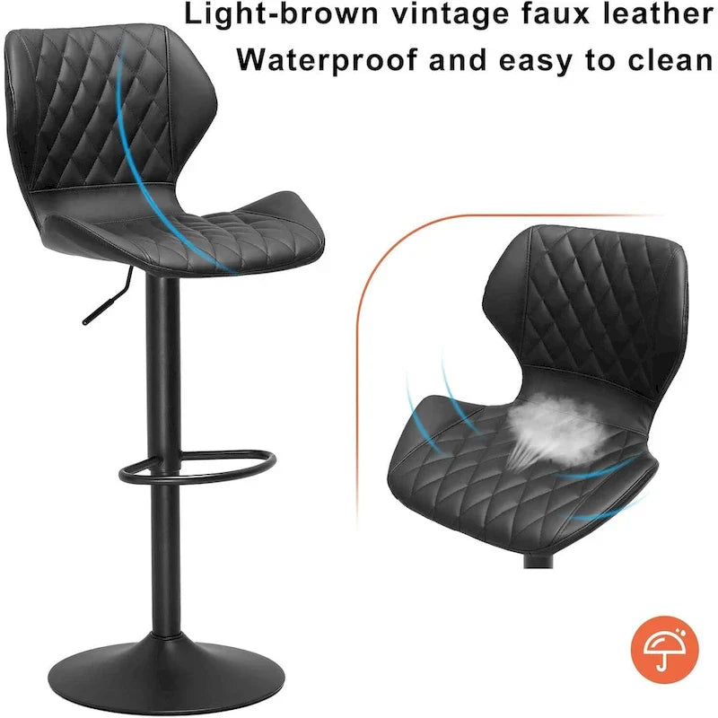 Set of 2 Upholstered Swivel Counter Height Bar Stools - image 4