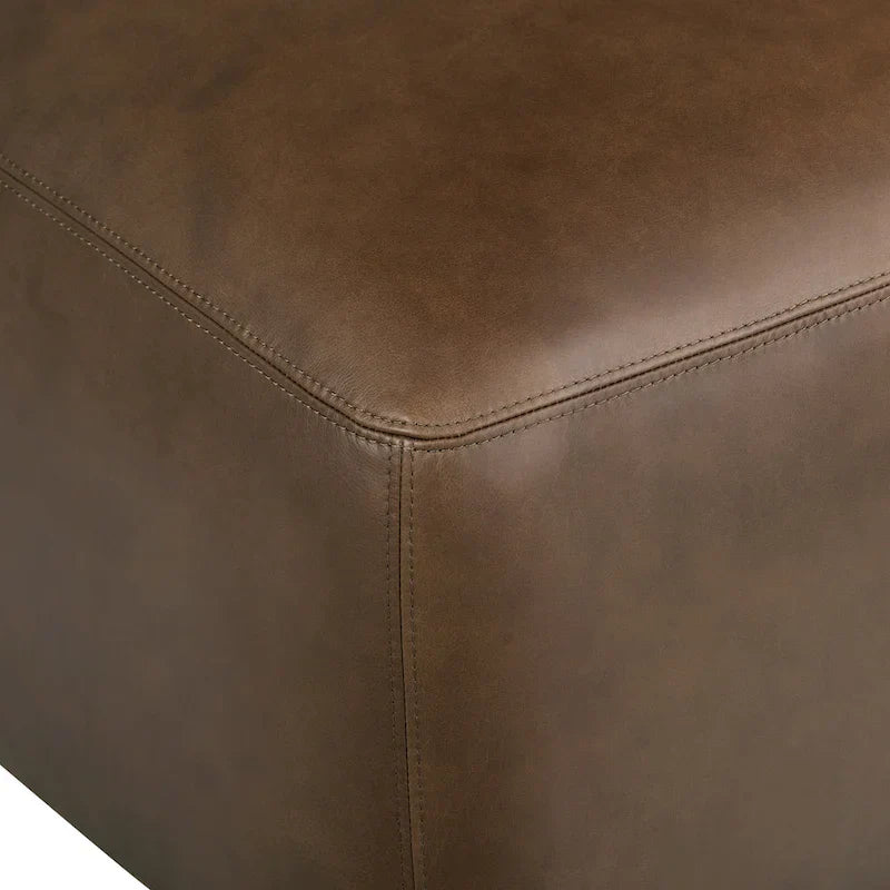 Poly & Bark Denver Leather Ottoman - Authentic Full Grain Italian Leather - image 26