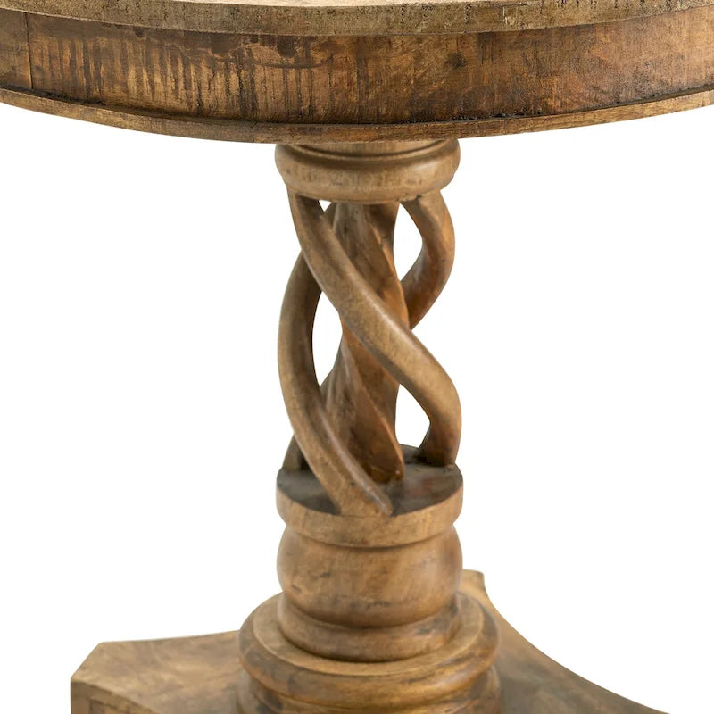Bengal Manor 30-Inch Round Mango Wood Twist Accent Table - 30" Height - image 2