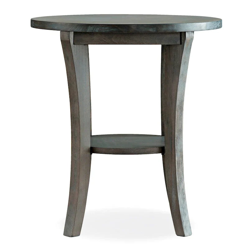 Round Side Table with Shelf and Solid Wood Construction - image 9