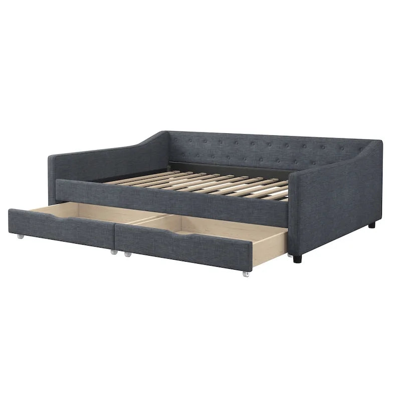Christopher Knight Home Bennett Tufted Daybed Sofa with Storage Drawers and Stylish Curved Arms - image 18