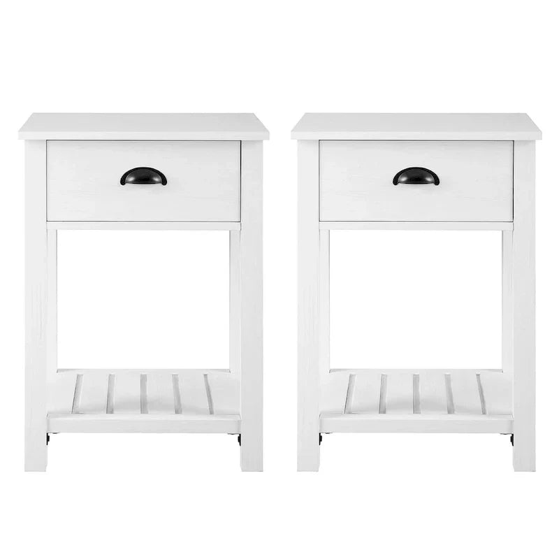 Set of 2 Middlebrook Farmhouse Nightstands with One Drawer - image 23