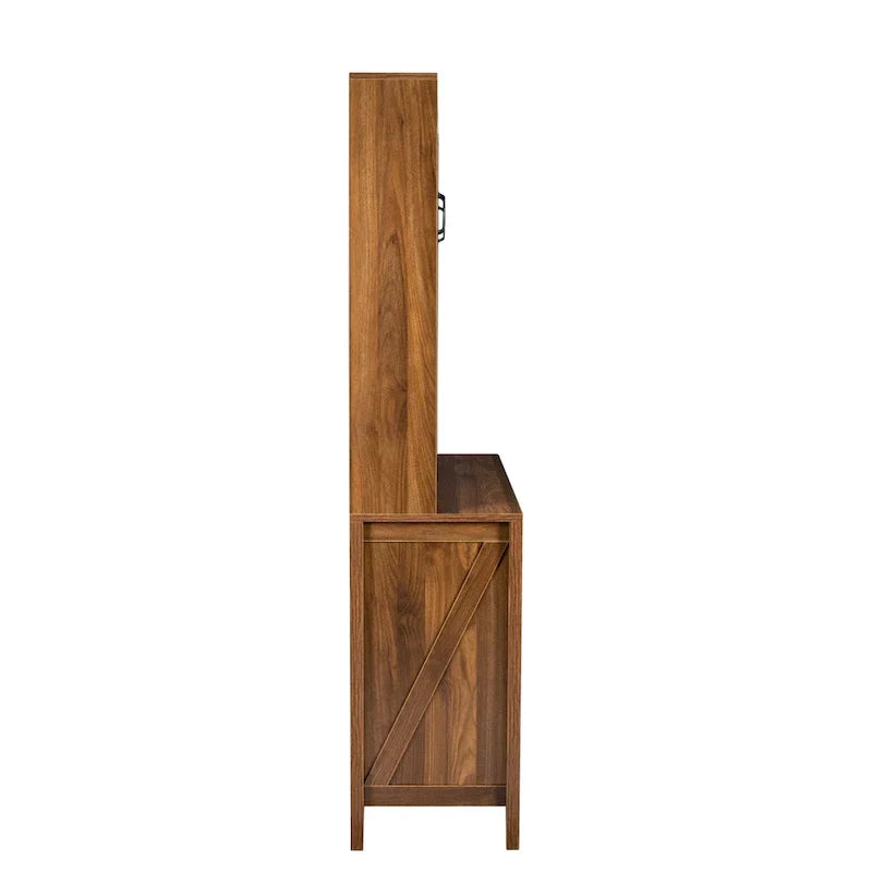 Spacious Kitchen Pantry Storage Cabinet Featuring Glass Doors - image 26