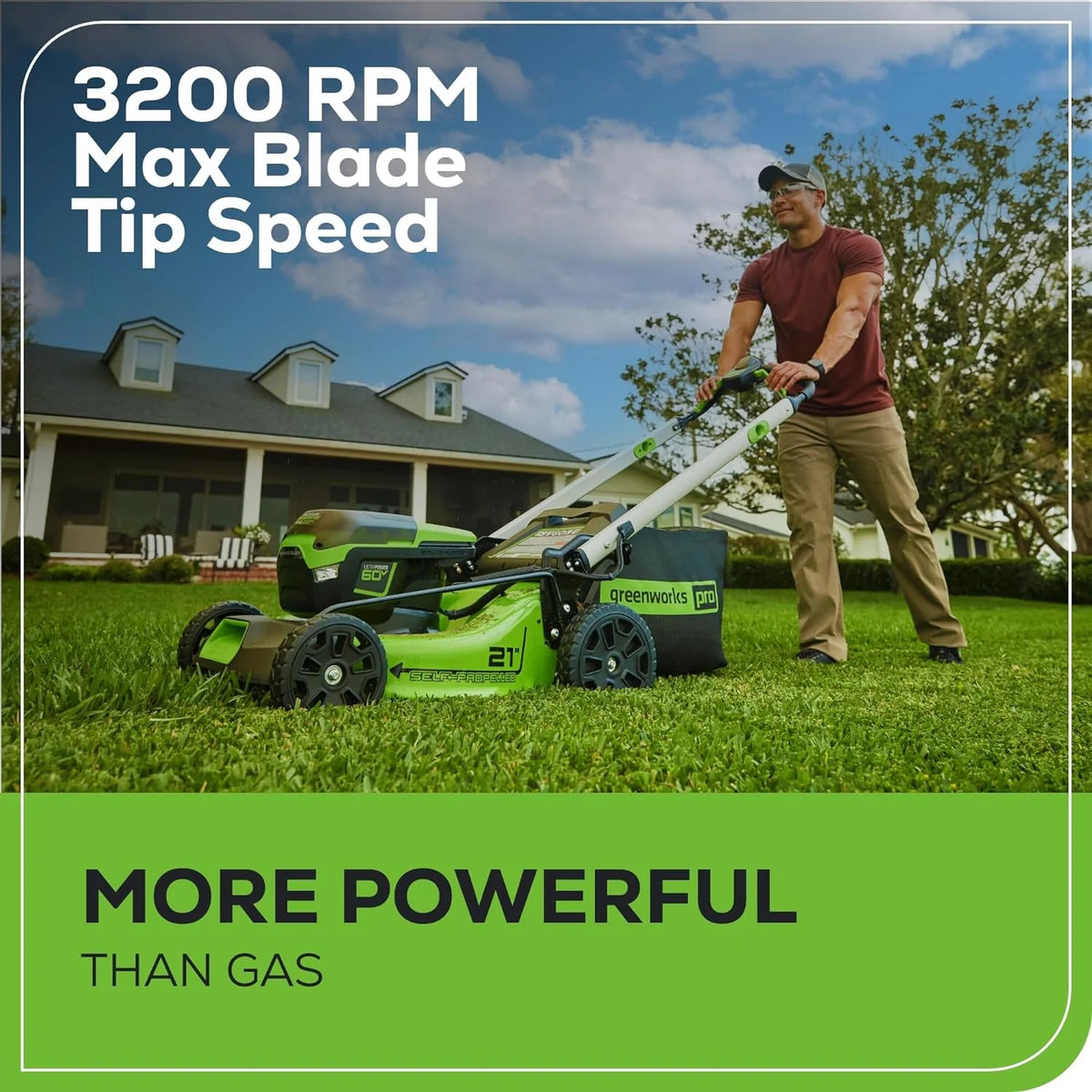 60V 21 Cordless (Self-Propelled) Lawn Mower , 2 x 4.0Ah Batteries and Dual Port Rapid Charger - image 4