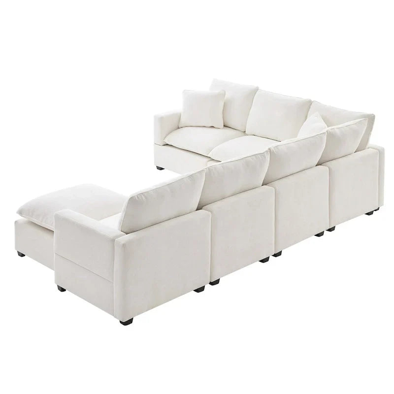 Nestfair Contemporary U-Shaped Modular Sofa Set - 7-Seater Chenille Sectional Couch with 2 Included Pillows - image 14