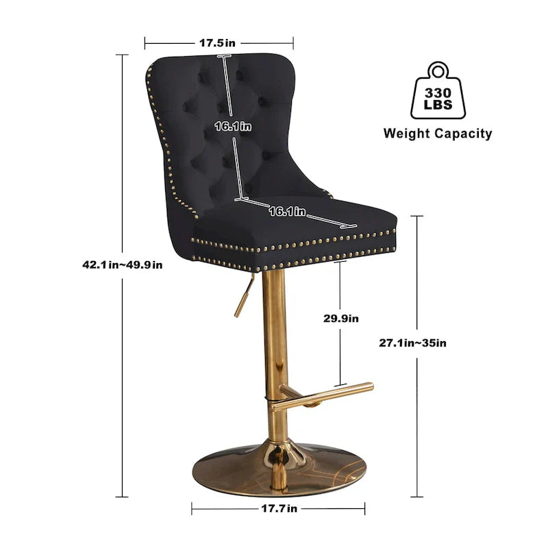 Contemporary Adjustable Thick Upholstered Swivel Counter Bar Stools - image 8