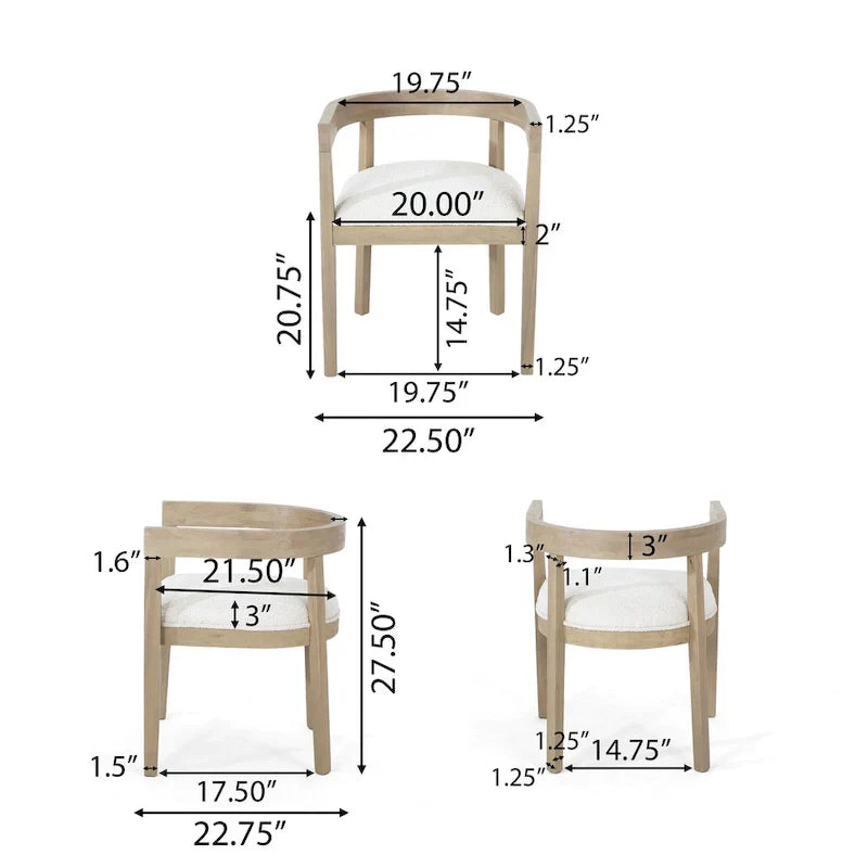Christopher Knight Home 7-Piece Dining Set with Hudson Fabric and Wood - image 8