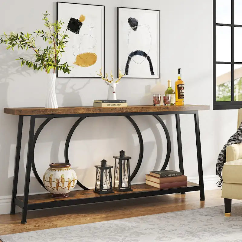 70.9-Inch Extra Long Narrow Console Table with Storage for Sofa or Couch - image 14