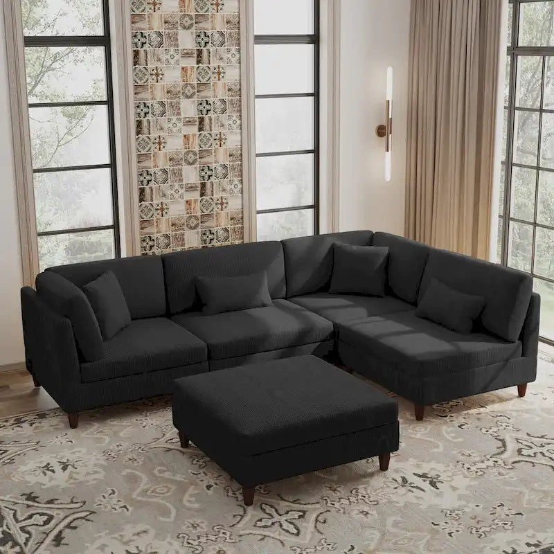 Modular Sectional Sofa with Ottoman and Configurable Design - image 9