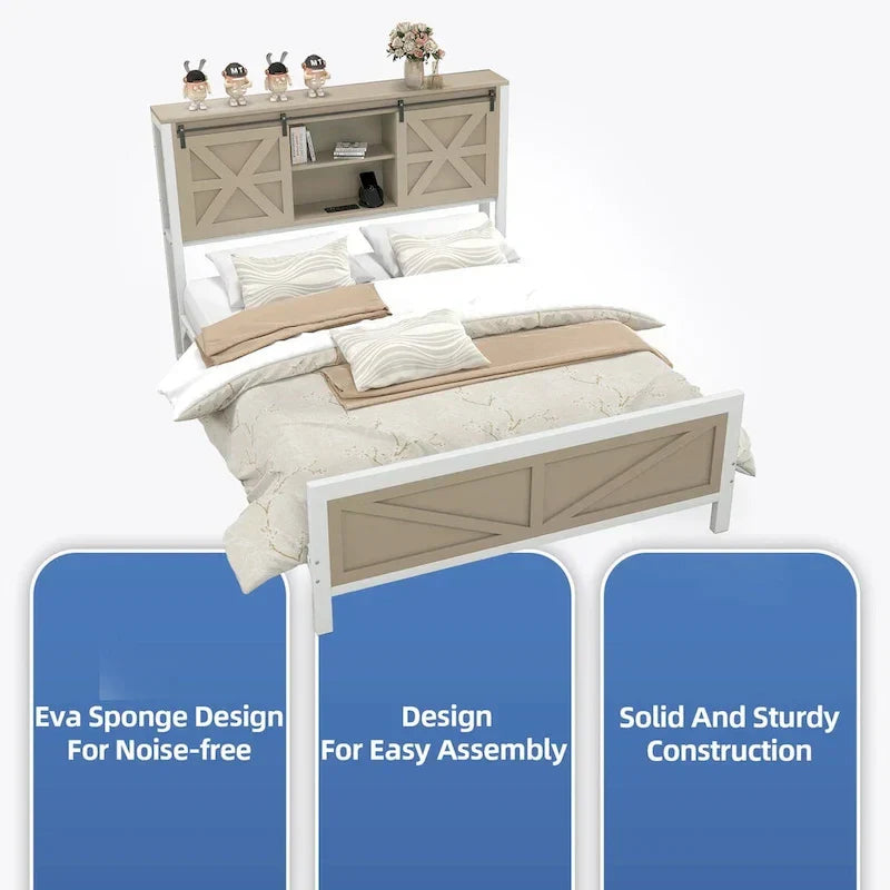 Moasis Farmhouse Oak Queen/King Size Bed Frame - image 5