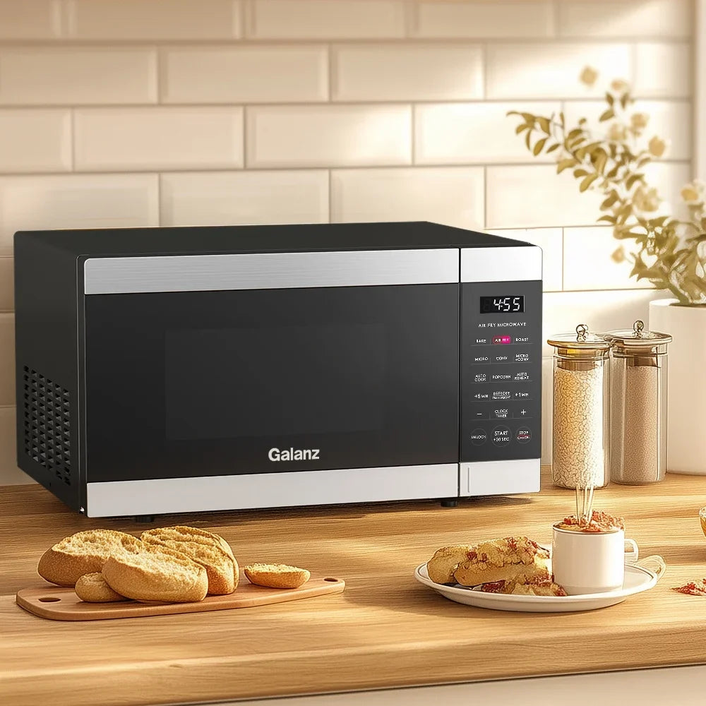 Galanz 0.9 Cu ft Air Fry Countertop Microwave, 900 Watts, Stainless Steel, New - image 11