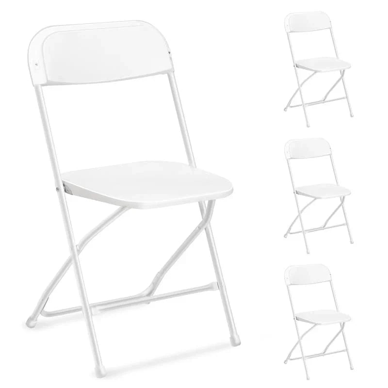 Set of 4 Portable Stackable Plastic Folding Chairs with Steel Frame for Indoor and Outdoor Events - image 1