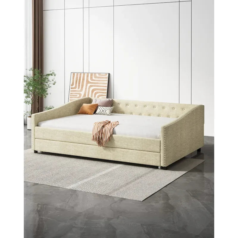 Christopher Knight Home Bennett Tufted Daybed Sofa with Storage Drawers and Stylish Curved Arms - image 31