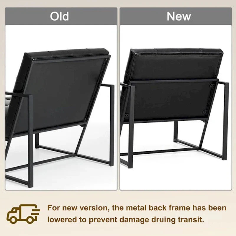 Glitzhome Set of 2 Mid-Century Tufted Accent Chairs in 29.25W PU Leather - image 18