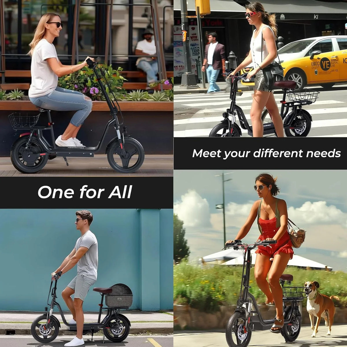 iScooter electric scooter with seat, 37/21 mile range, 28/19/15.6 mph top speed, dual suspension scooter with basket - image 13