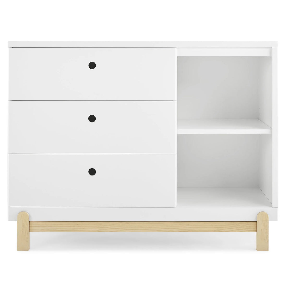 Delta Children Poppy 3 Drawer Dresser with Cubbies and Interlocking Drawers, Bianca White/Natural - image 11