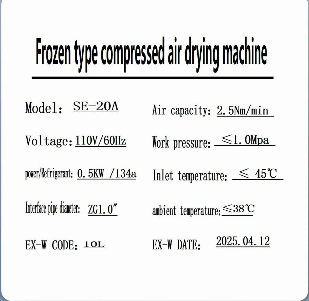 HPDMC Industrial Heavy Duty Refrigerated Air Dryer, 70 CFM, 0.75 KW, 110V For 15HP-20HP Rotary Screw Compressors, R134a Cooling System - image 3
