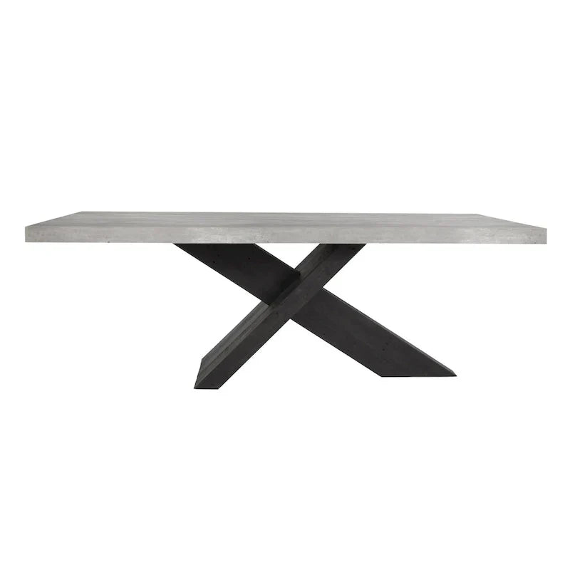 Modern Dining Table with Concrete Top and X Shape Base - image 12