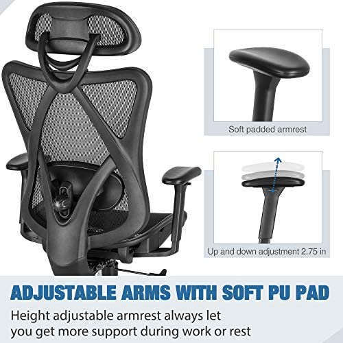 SUNNOW Ergonomic Office Chair, Mesh Computer Desk Chair , High Back Executive Task Chair - image 14