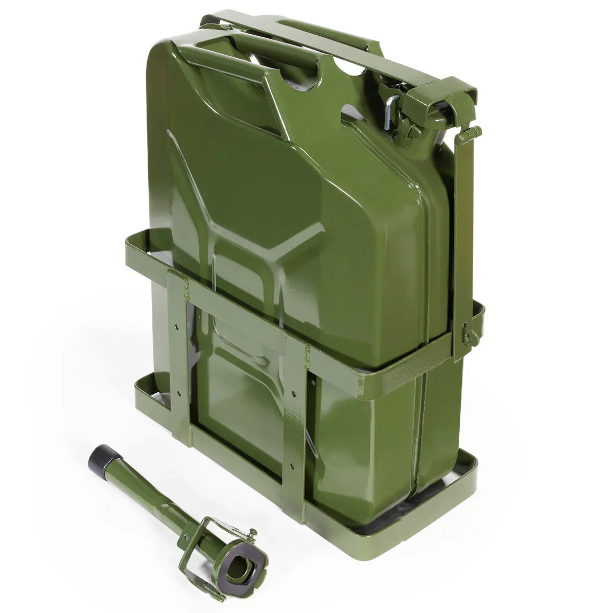 Gallon 20L Jerry Can Gas Diesel Fuel Steel Tank Green Holder mount - image 3