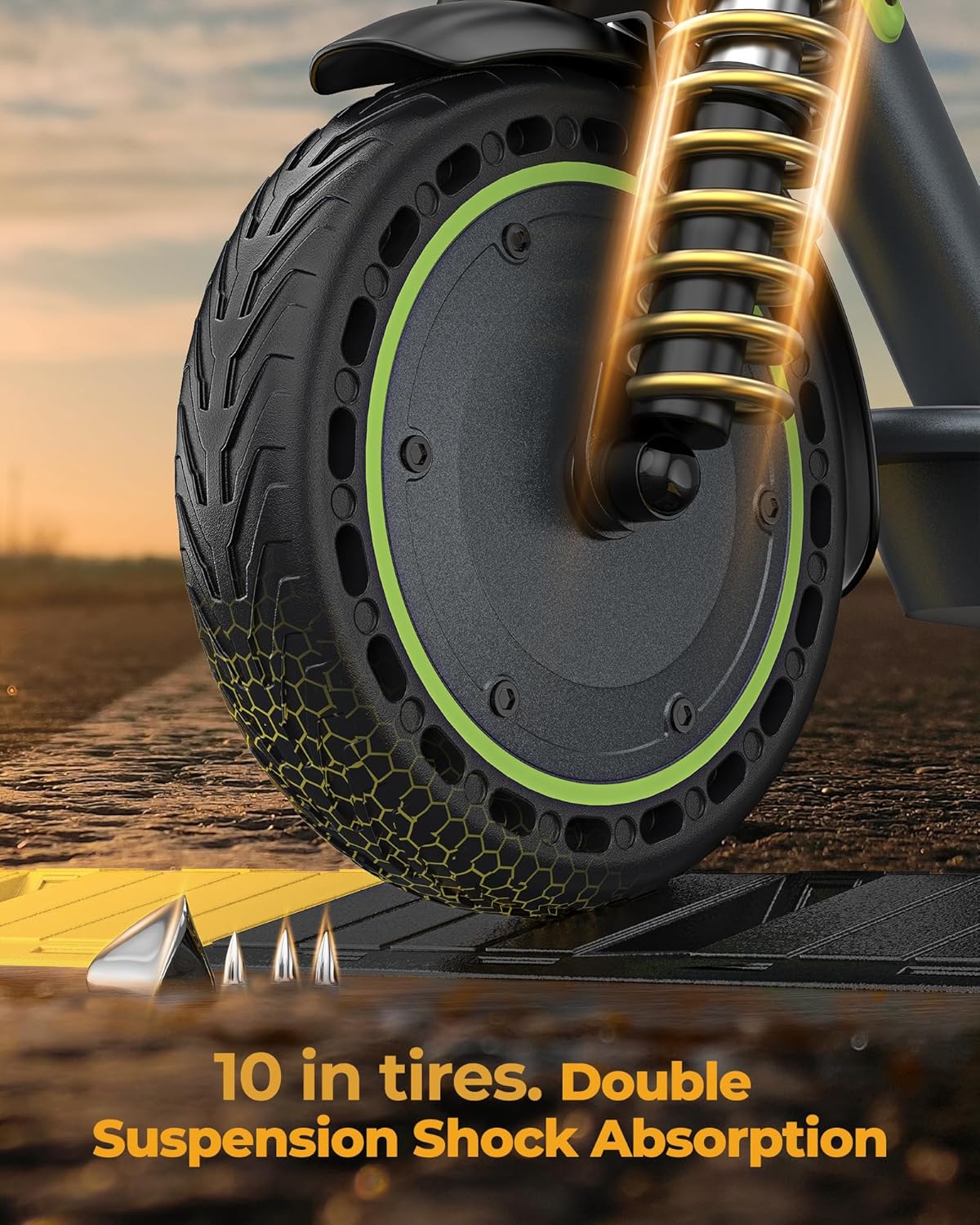 Electric Scooter - 8.5" Solid Tires, 350W Motor, Up to 19 MPH and 21-23 Miles Long-Range Portable Foldable Commuting Scooter for Adults with Double Braking System and App - image 32