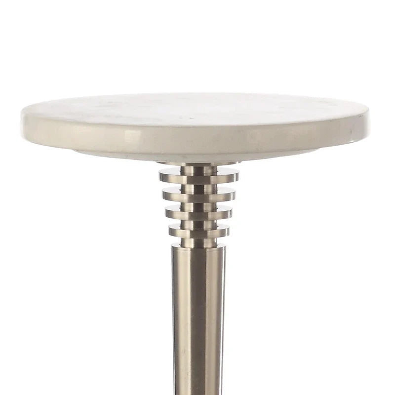 Modern Round Marble Pedestal Accent Table - image 10