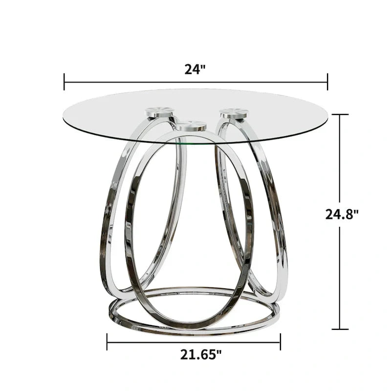 Myhozm Glass Side Table for Living Room with Sturdy Metal Frame - image 17