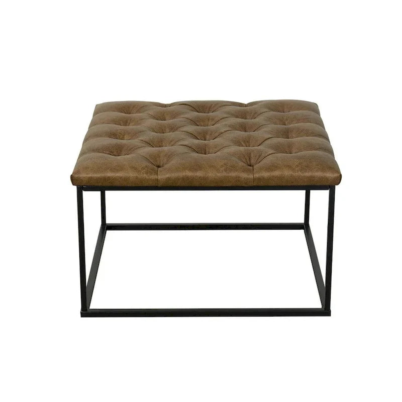 HomePop Draper Square Upholstered Cocktail Ottoman with Button-Tufted Top - image 1