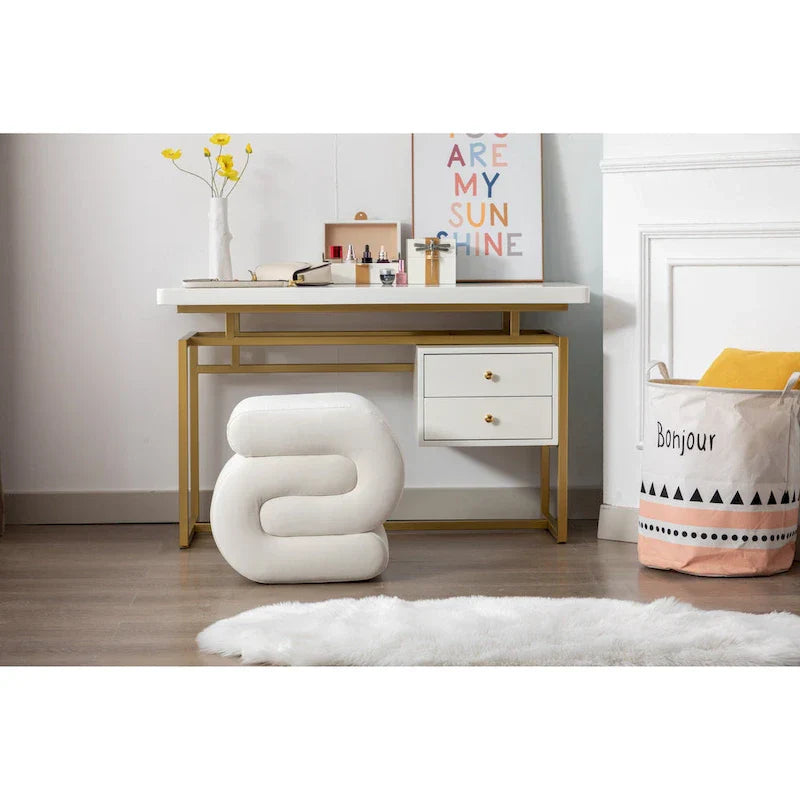 Contemporary S-Shape Ottoman Makeup Stool and Footrest for Living Room and Bedroom - image 16