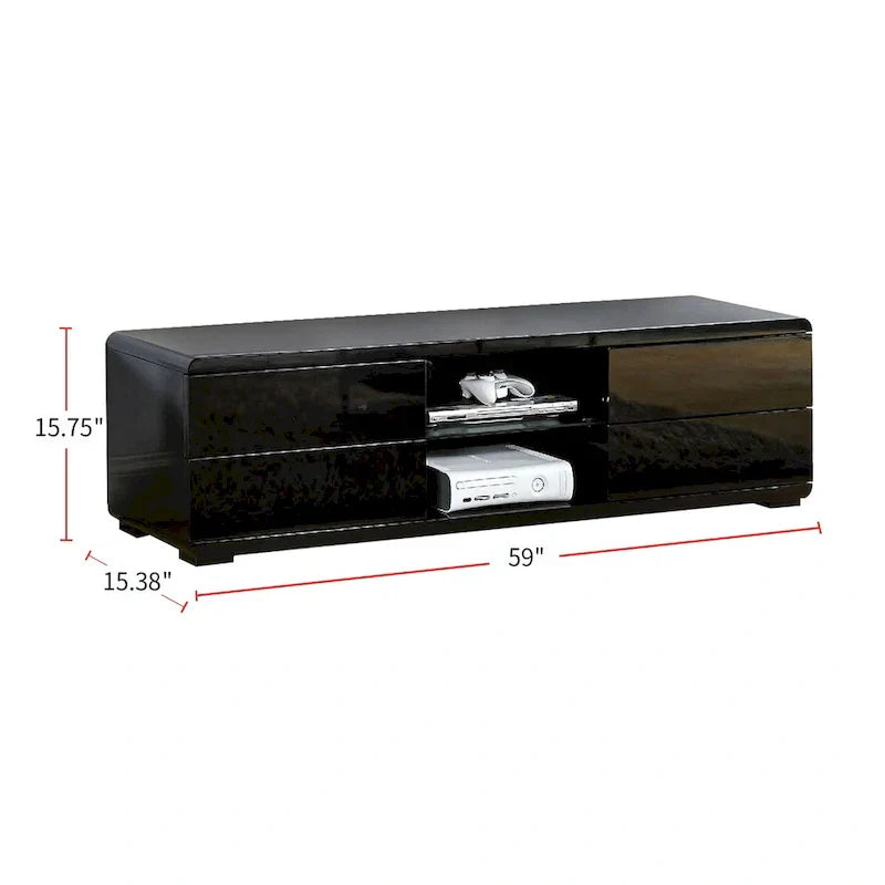 High Gloss Lacquer TV Stand with 4 Drawers - image 5