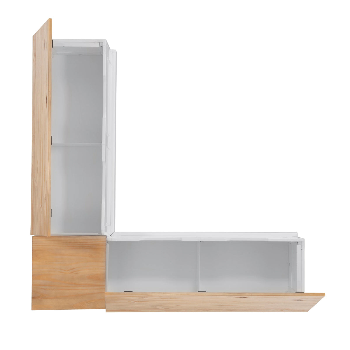 Linon Nook Bench Collection L - Shaped Wood Farmhouse Breakfast Bench with Hidden Storage, White - image 13