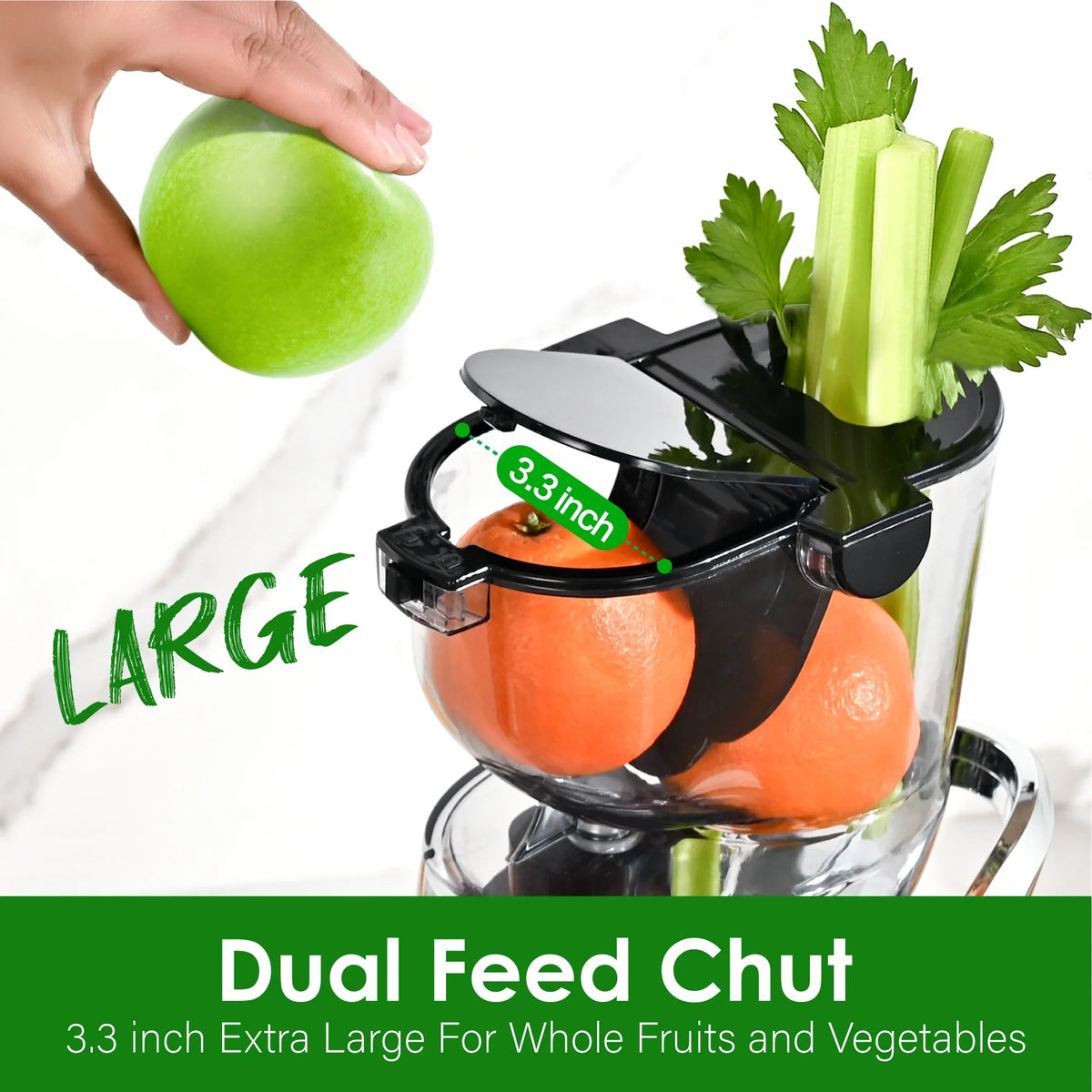 Kitchen in the Box Cold Press Juicer Machines With 3.26" Wide Feed Chute, Slow Masticating Juicer Machine for Whole Fruits and Vegetables, BPA-Free - image 6