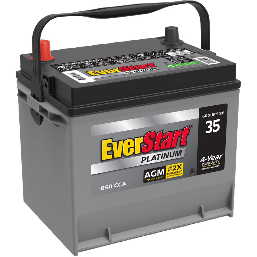 EverStart Platinum AGM Automotive Battery. Group Size 35 12 Volt. 650 CCA - MadeInUSA - image 1