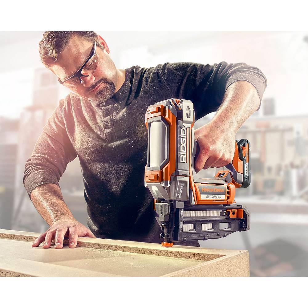 RIDGID 18V Brushless Cordless Nailer Combo Kit with Brad & Finish Nailers, Battery & Charger - image 12