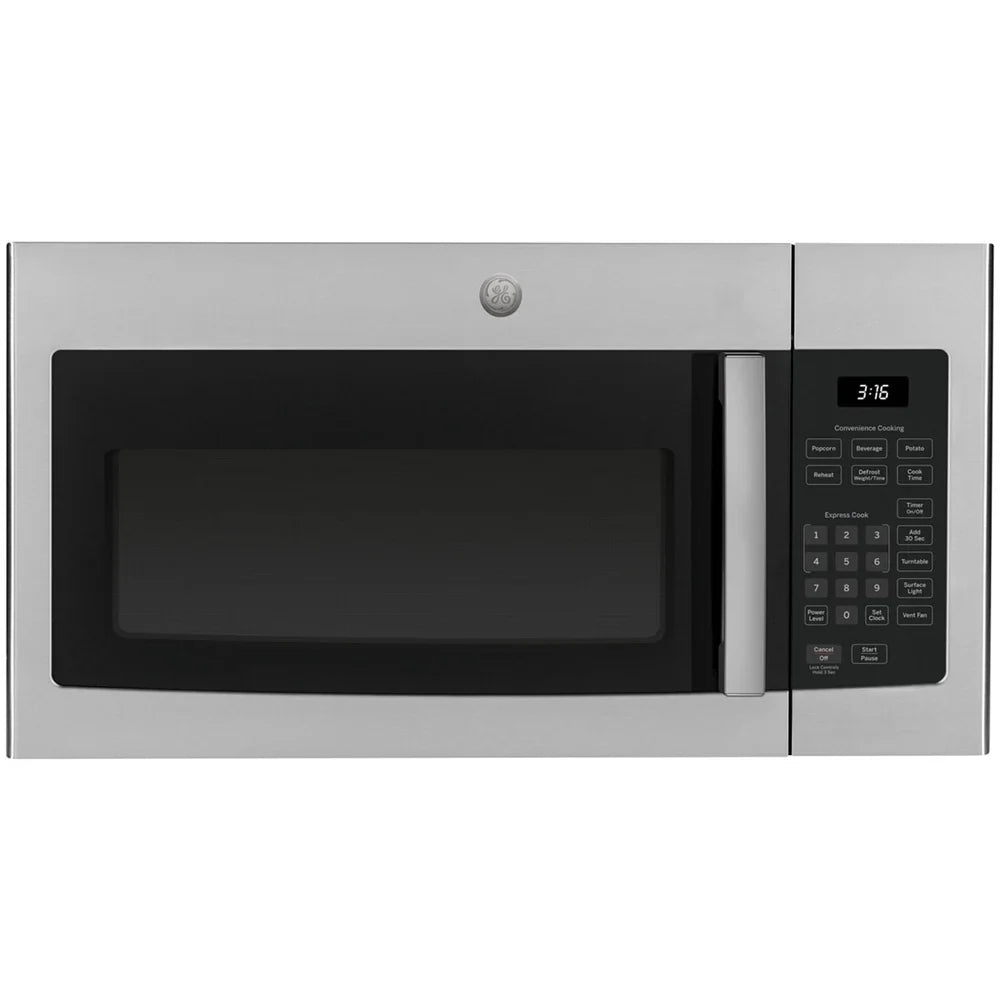 GE JVM3160RFSS 1.6 Cu. Ft. Over-the-Range Microwave Oven Stainless Steel Bundle with Deco Chef Pair of Red Heat Resistant Oven Mitt and 3 YR CPS Enhanced Protection Pack - image 3