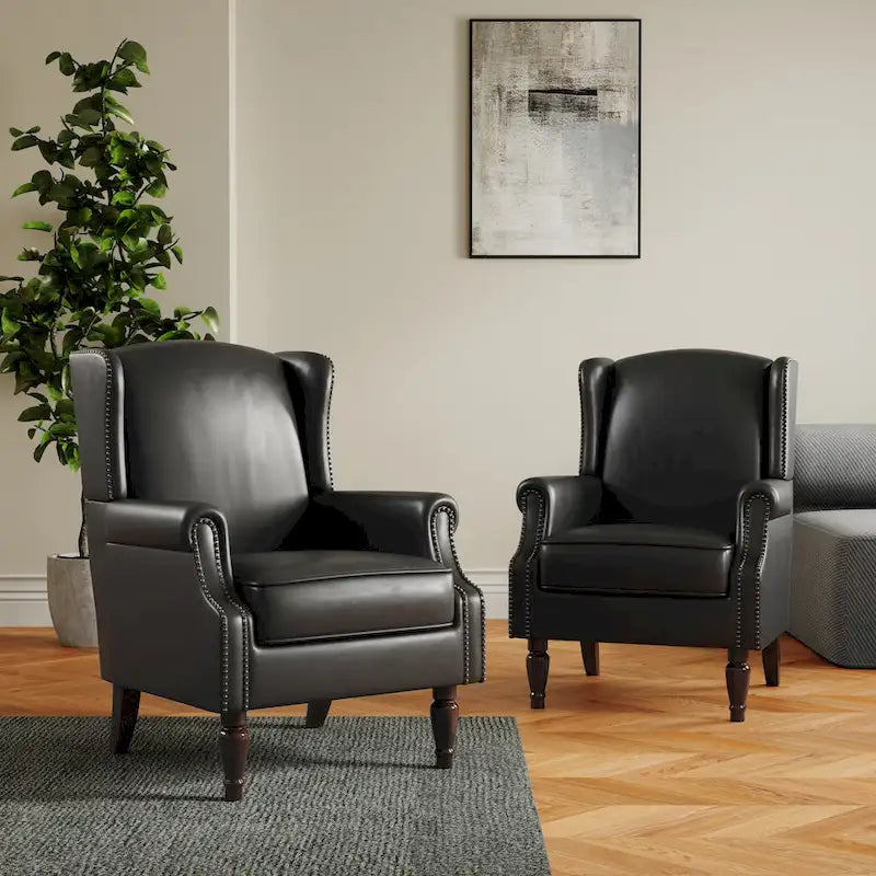 Pair of Stylish Upholstered Accent Chairs with Patterns for Living Room - image 25