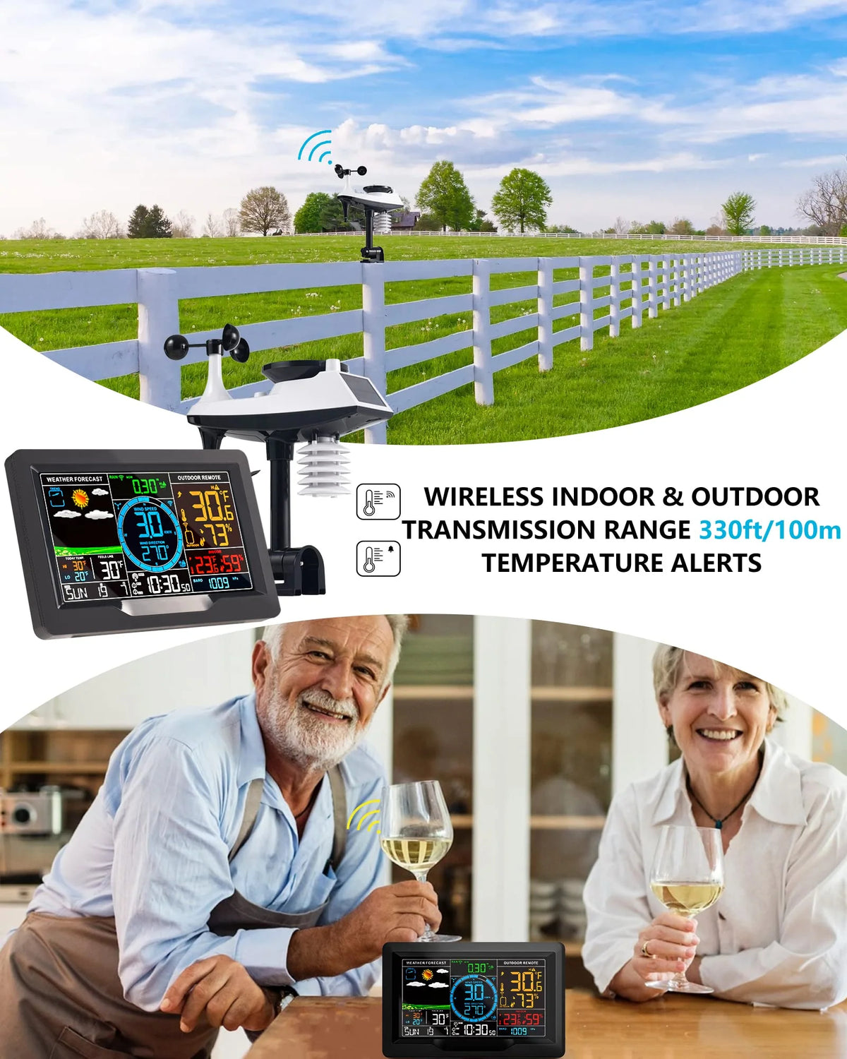 Professional Weather Station Wireless Indoor Outdoor Thermometer - image 5