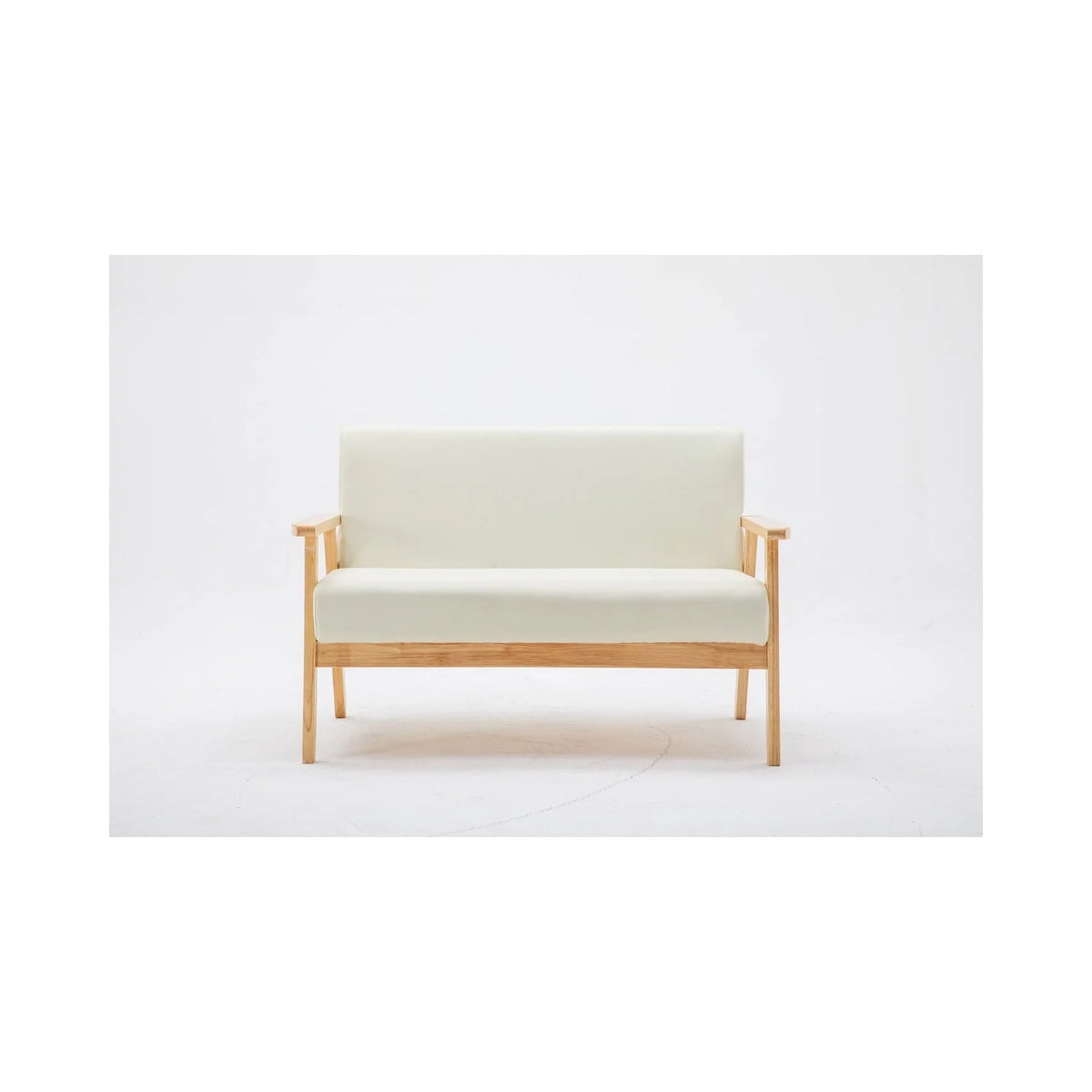 Lilola Home Bahamas Beige Linen Fabric Loveseat - image 1