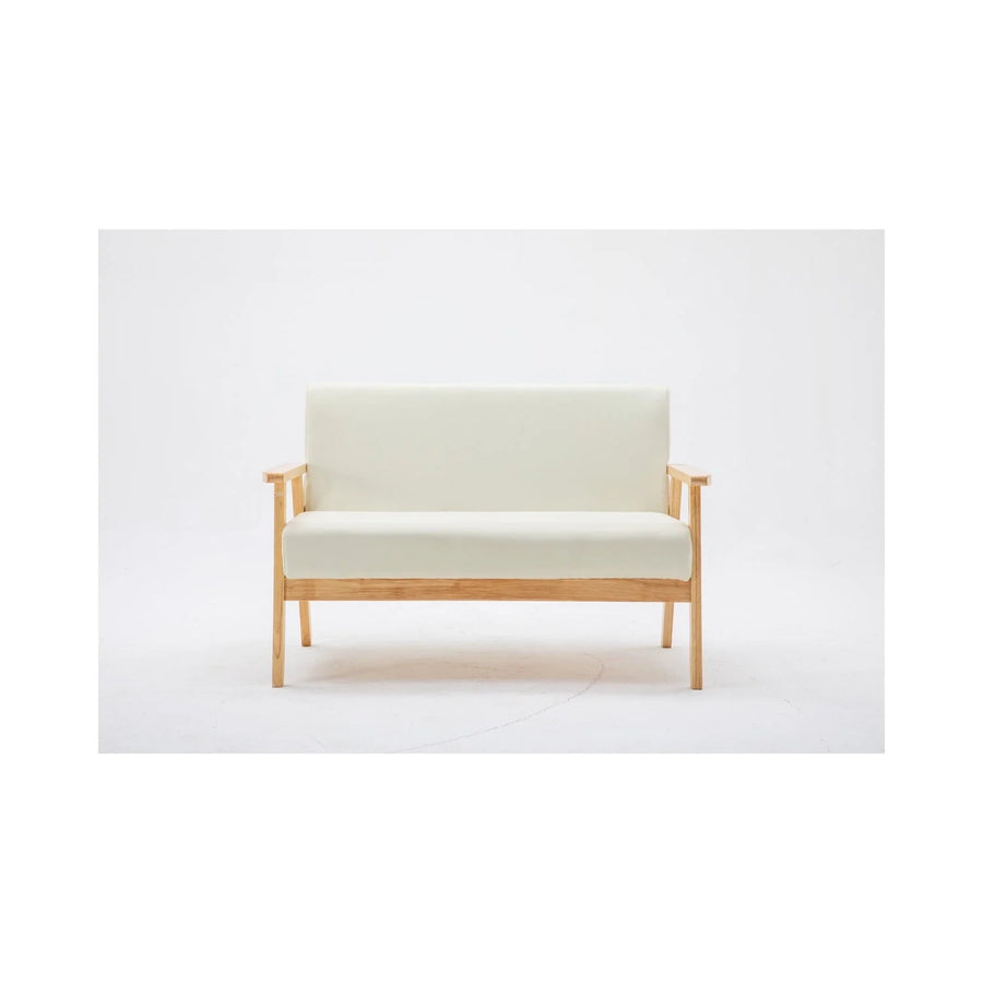 Lilola Home Bahamas Beige Linen Fabric Loveseat - image 1