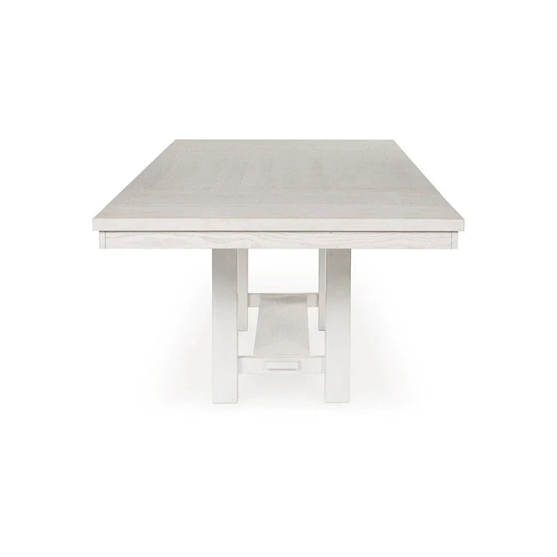 Fleur White Wood Dining Table with 2 Extendable Leaves, Adjustable from 62 to 86 Inches - image 4