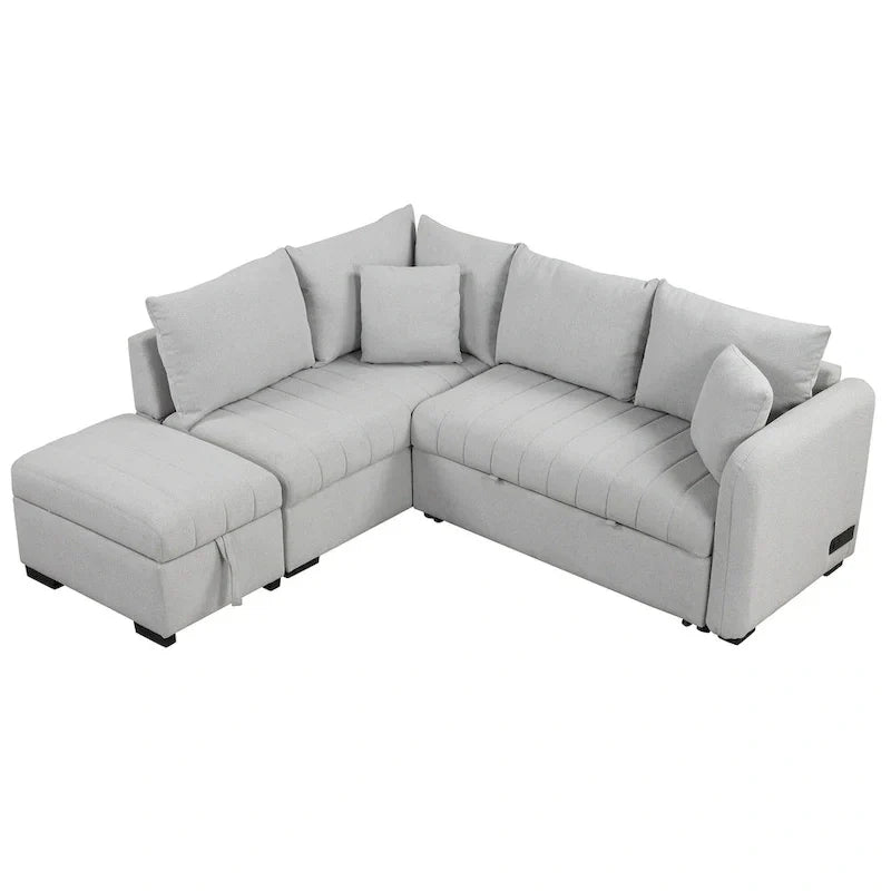 Roomfitters L-Shaped Sleeper Sofa with USB Ports, Power Outlets, and Versatile Storage Ottoman - image 32